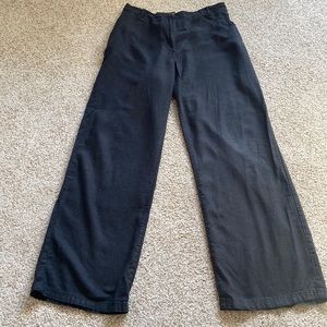 H&M high rise wide leg linen trousers pants size 12